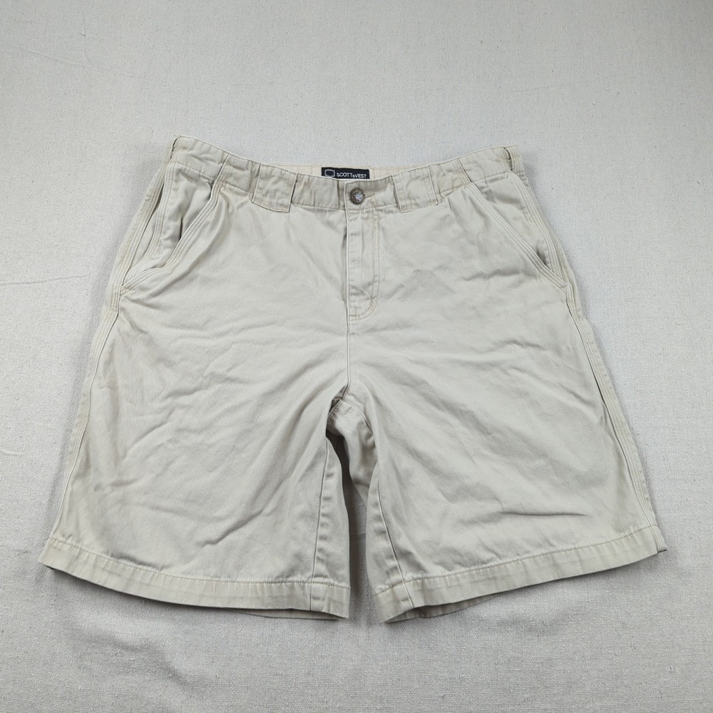SCOTTeVEST Shorts Mens 36 Khaki Tec Hidden Cargo Travel Utility